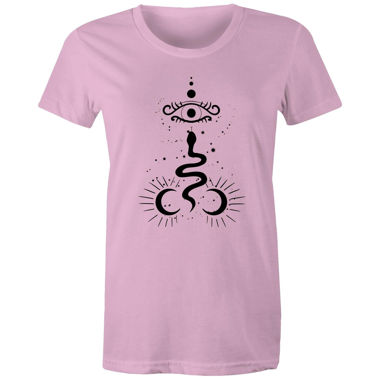 Women's Earthfolk T shirt - Mystery Serpent - The Crescent Moon