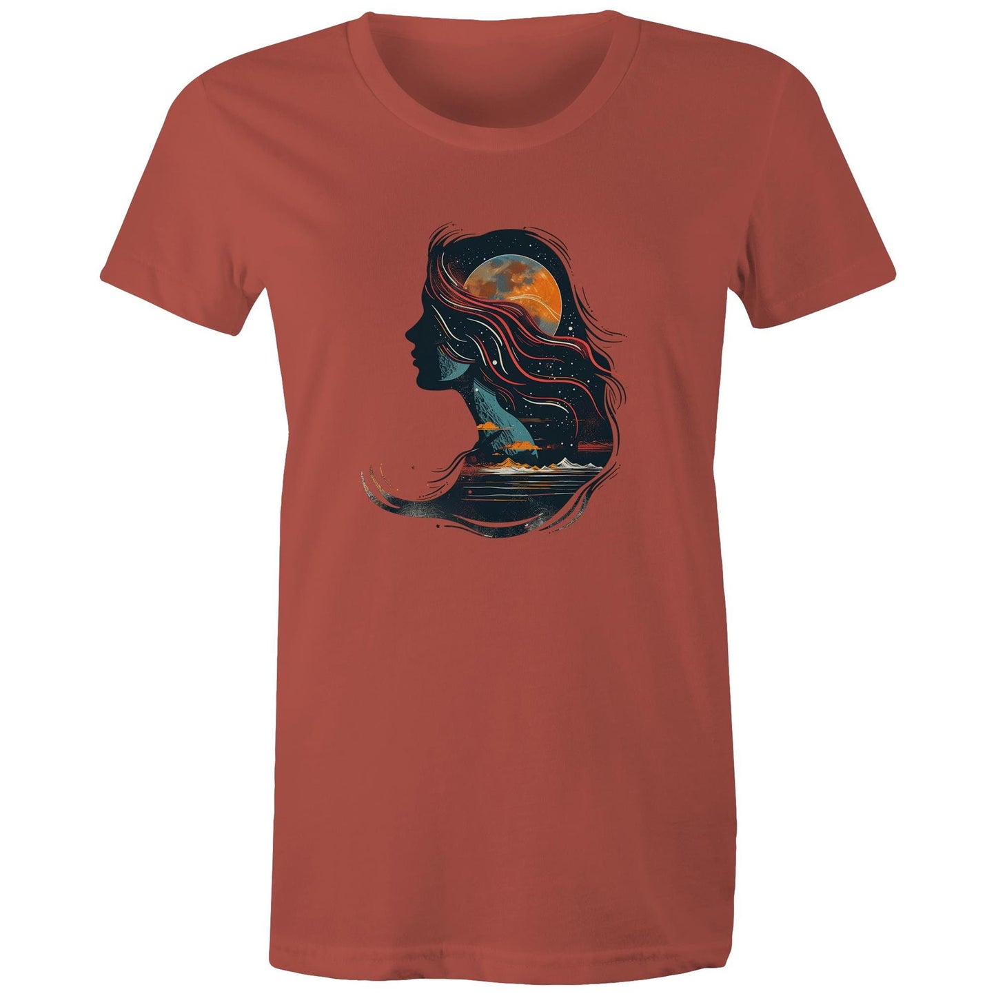 Women's Earthfolk T shirt - Child Of the Universe - The Crescent Moon