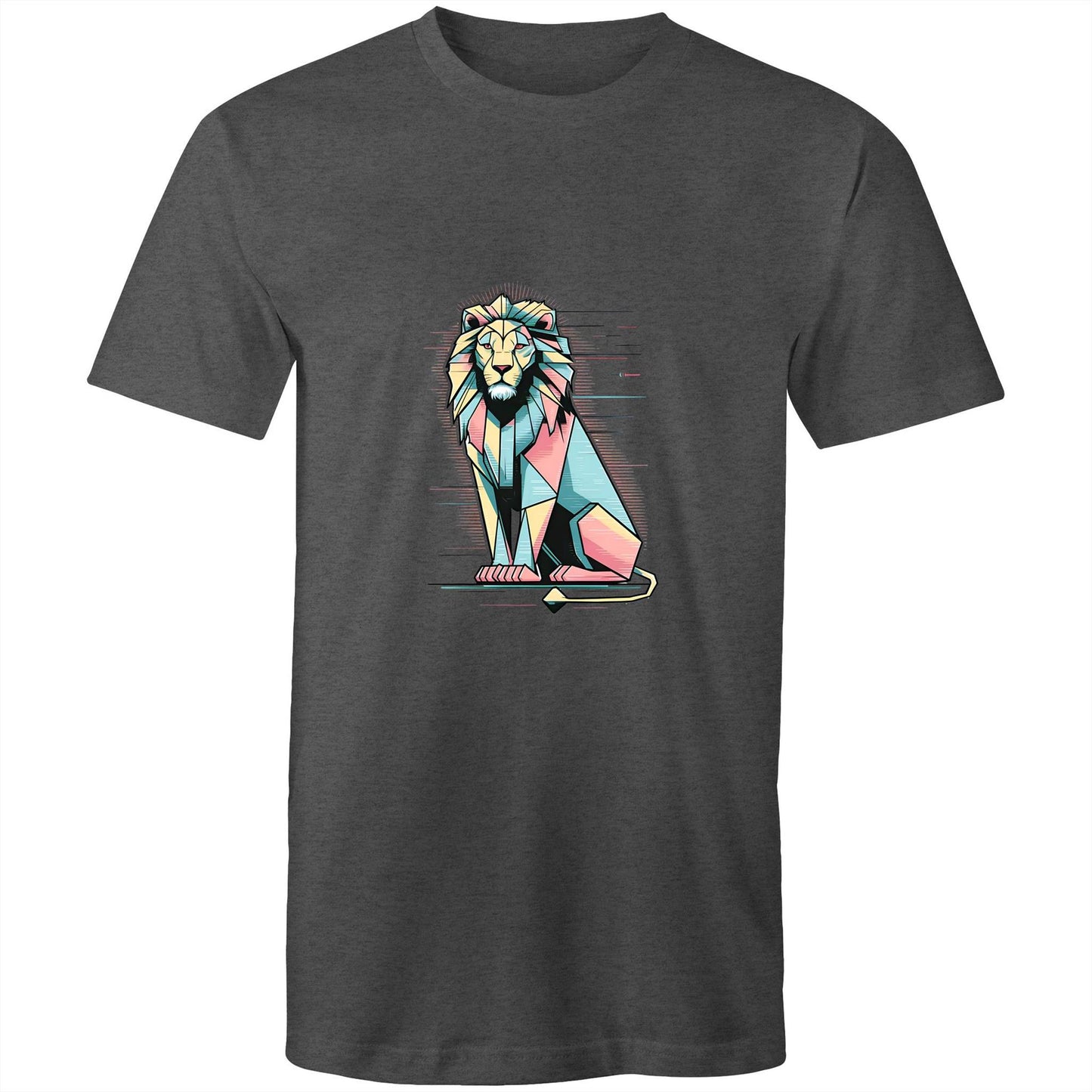 Men's Earthfolk T shirt - Geo Lion - The Crescent Moon