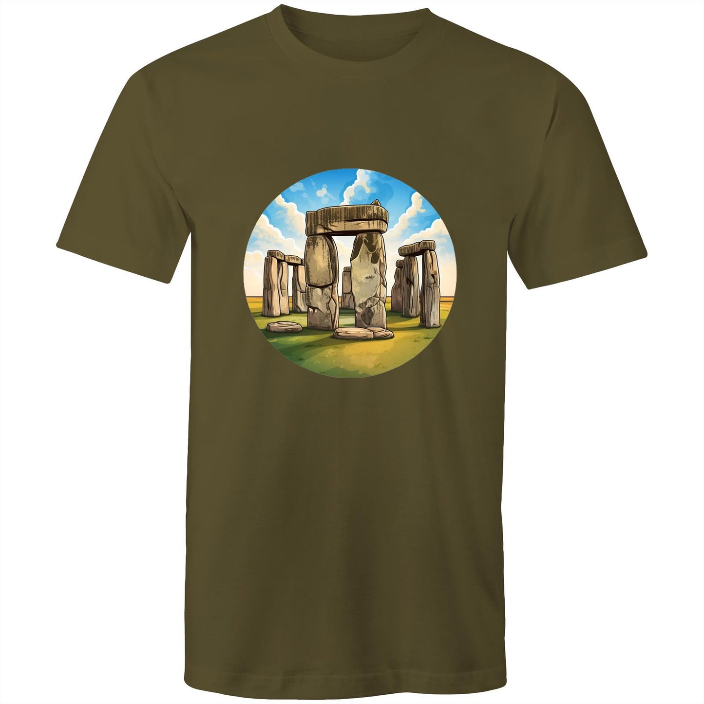 Men's Earthfolk T shirt - The Stone Circle - The Crescent Moon