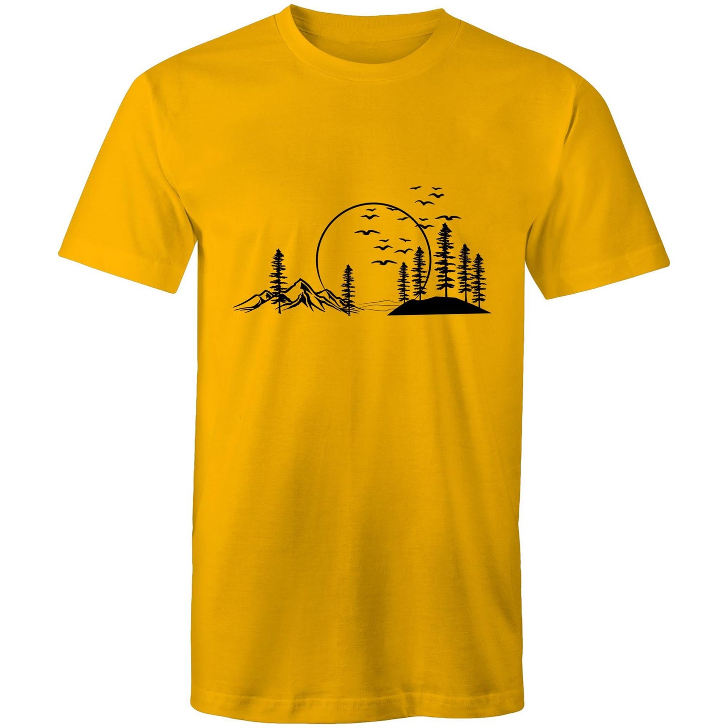 Men's Earthfolk T shirt - Nature in Monochrome - The Crescent Moon