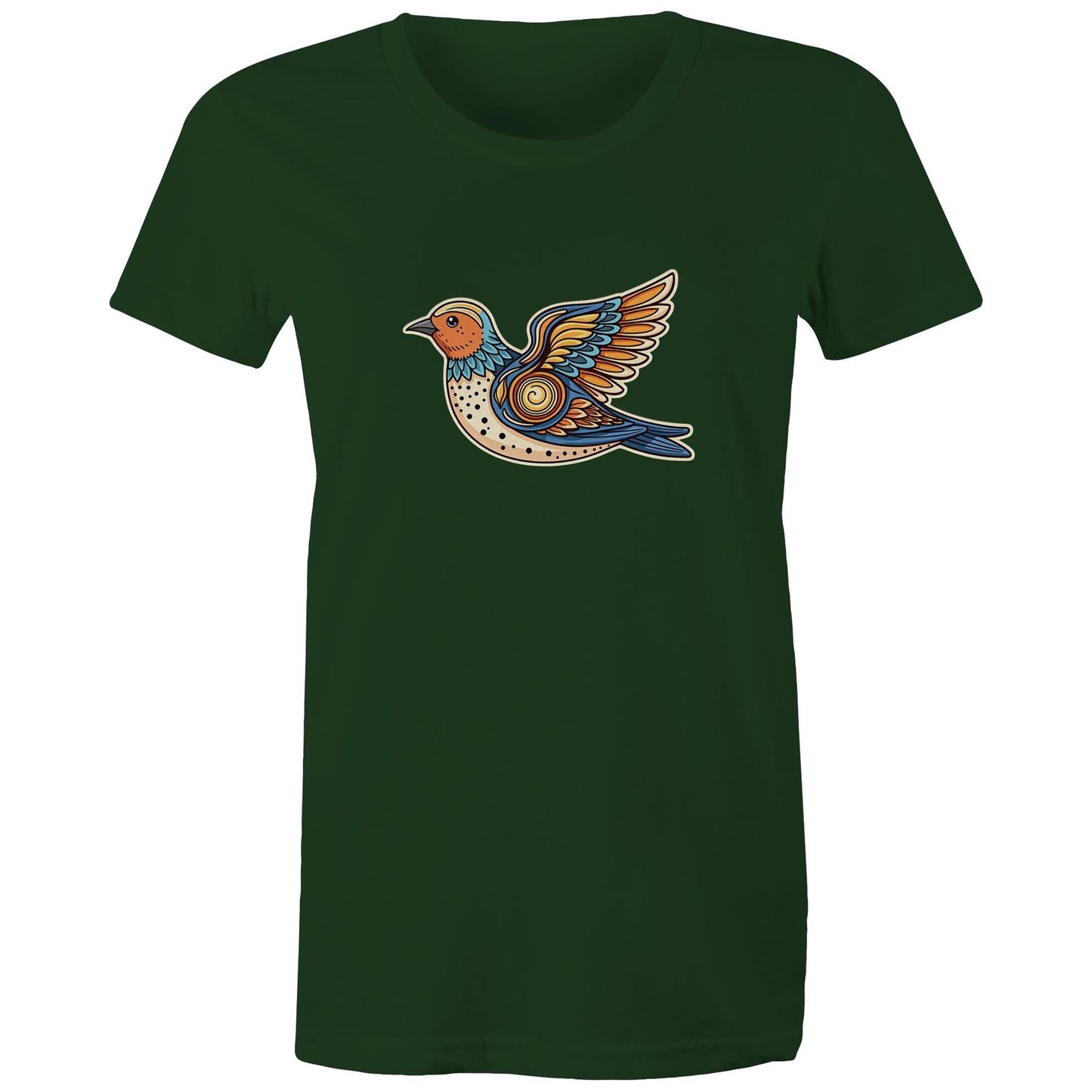Women's Earthfolk T shirt - Freedom Flight - The Crescent Moon
