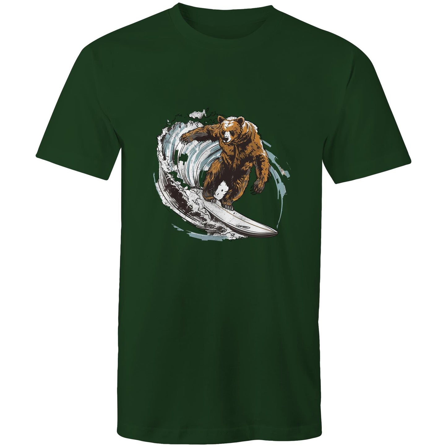 Men's Earthfolk T shirt - Grizzly Surfer - The Crescent Moon