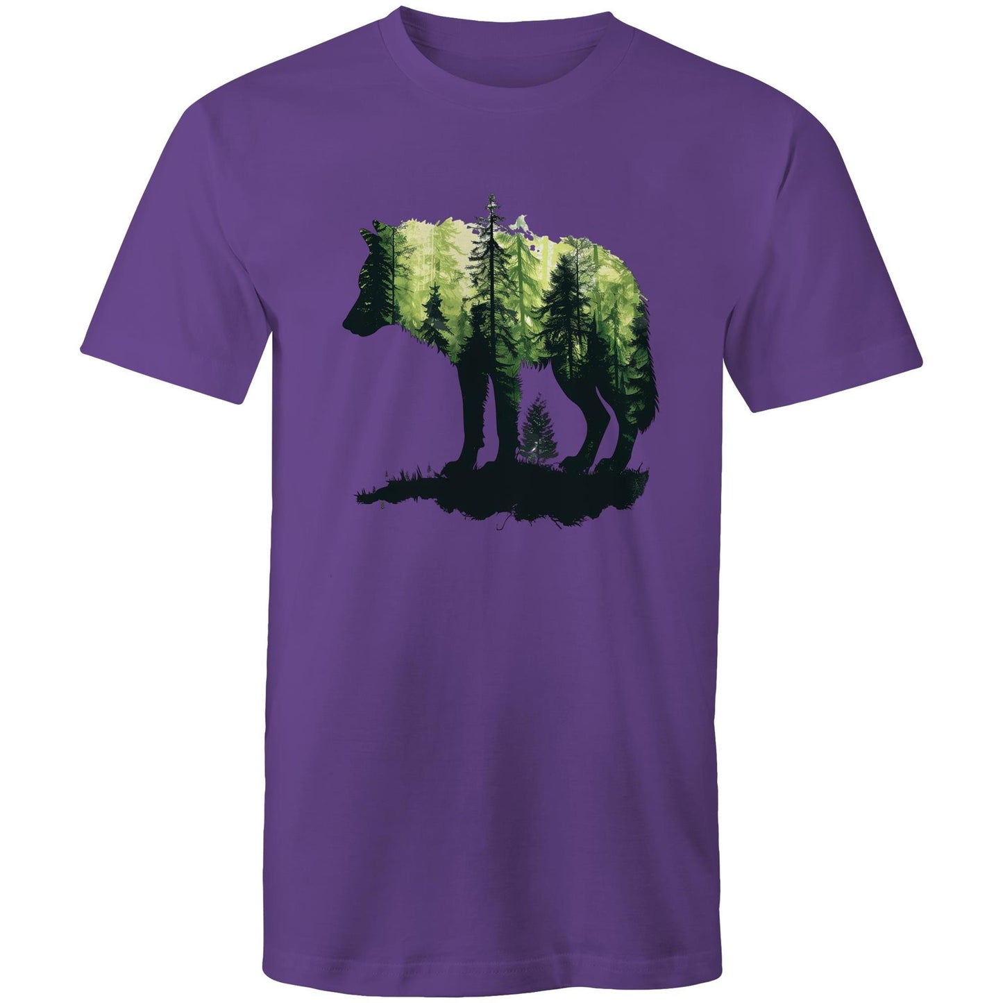 Men's Earthfolk T shirt Forest Wolf - The Crescent Moon