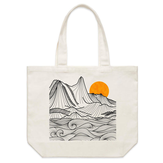 Earthfolk Canvas Tote Bag - Mountain Swirls - The Crescent Moon