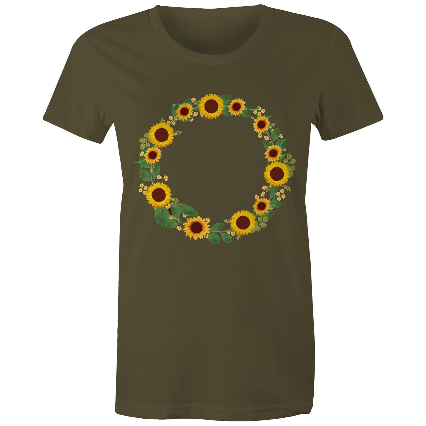 Women's Earthfolk T shirt - Sunflower Fairy Ring - The Crescent Moon