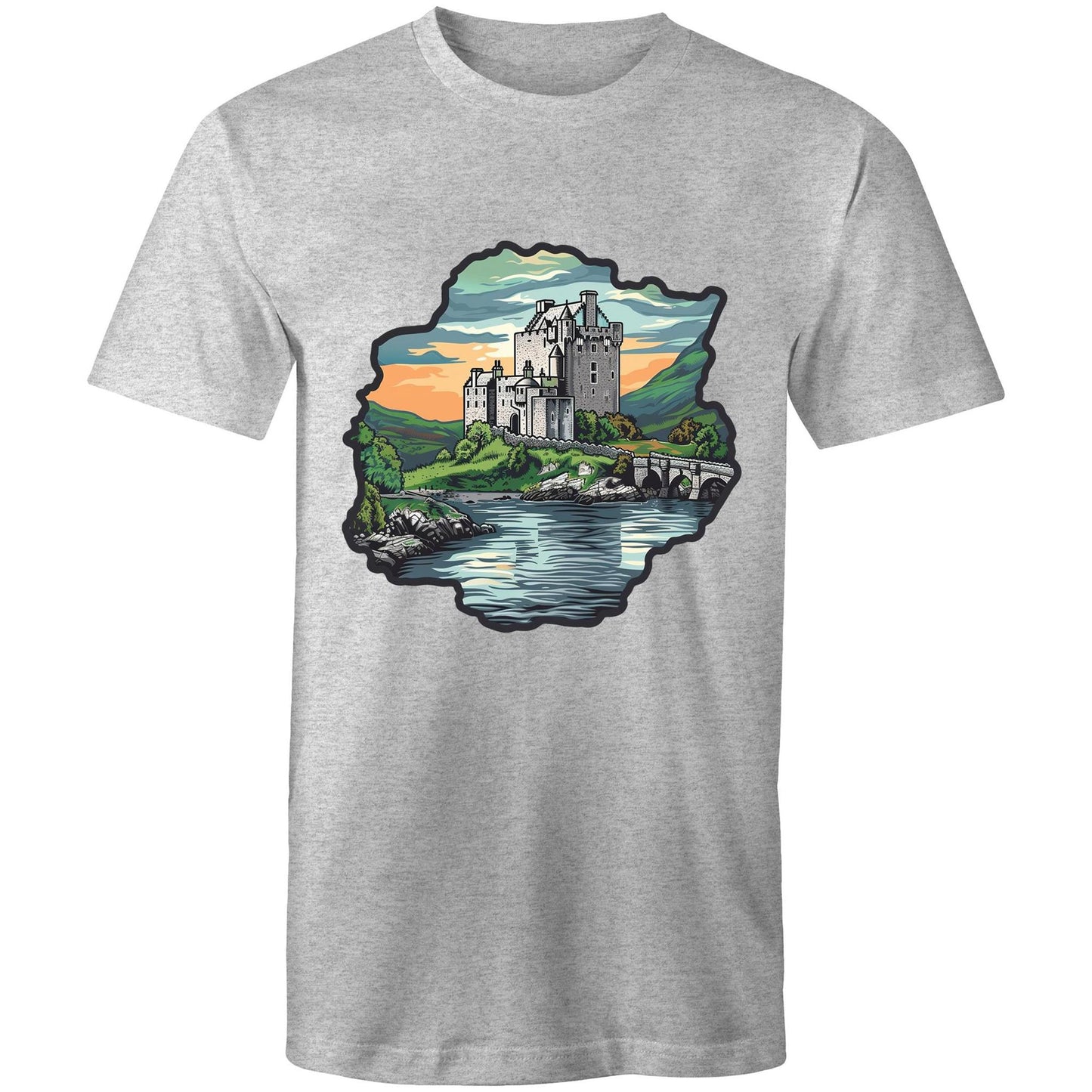 Men's Earthfolk T shirt - Medieval Castle - The Crescent Moon
