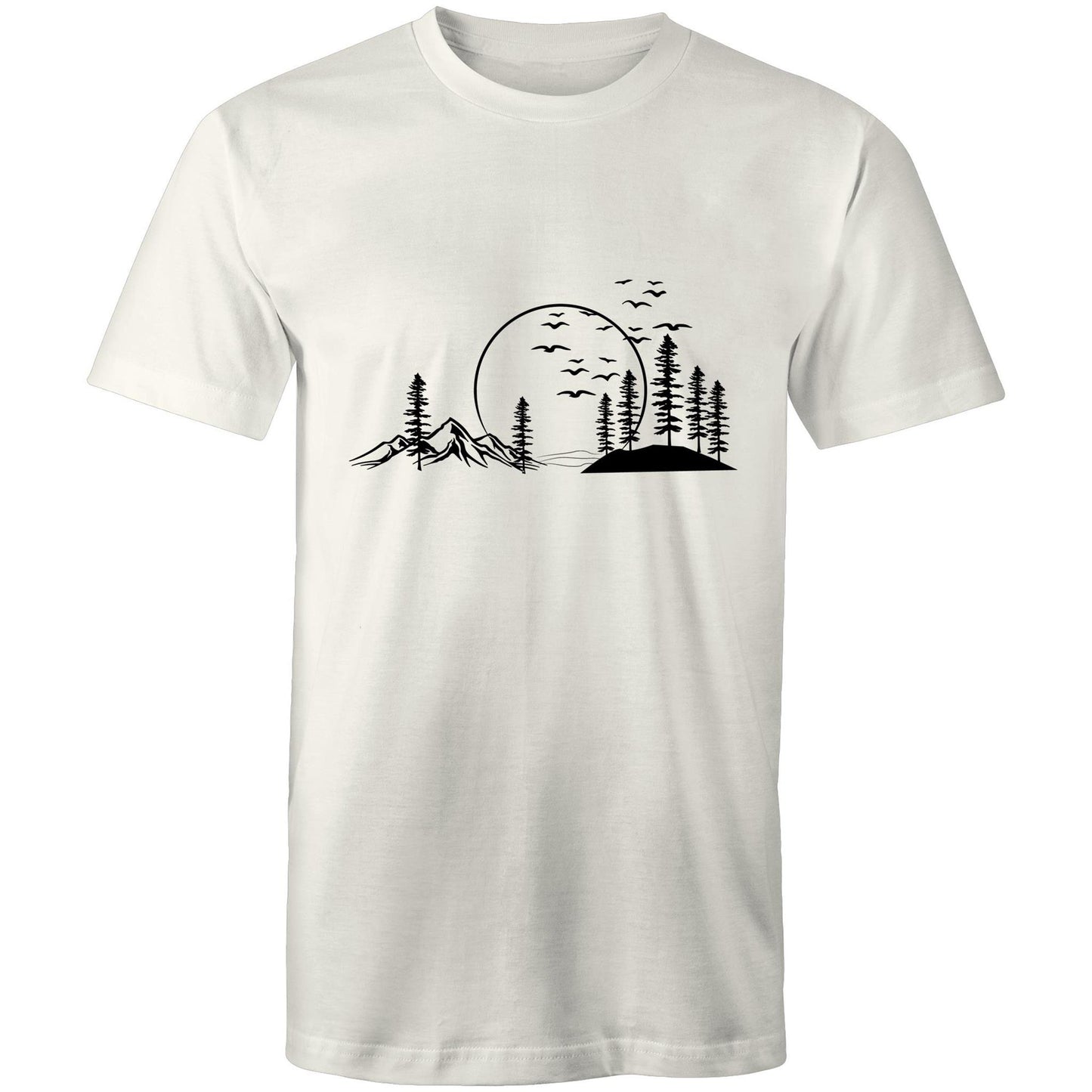Men's Earthfolk T shirt - Nature in Monochrome - The Crescent Moon