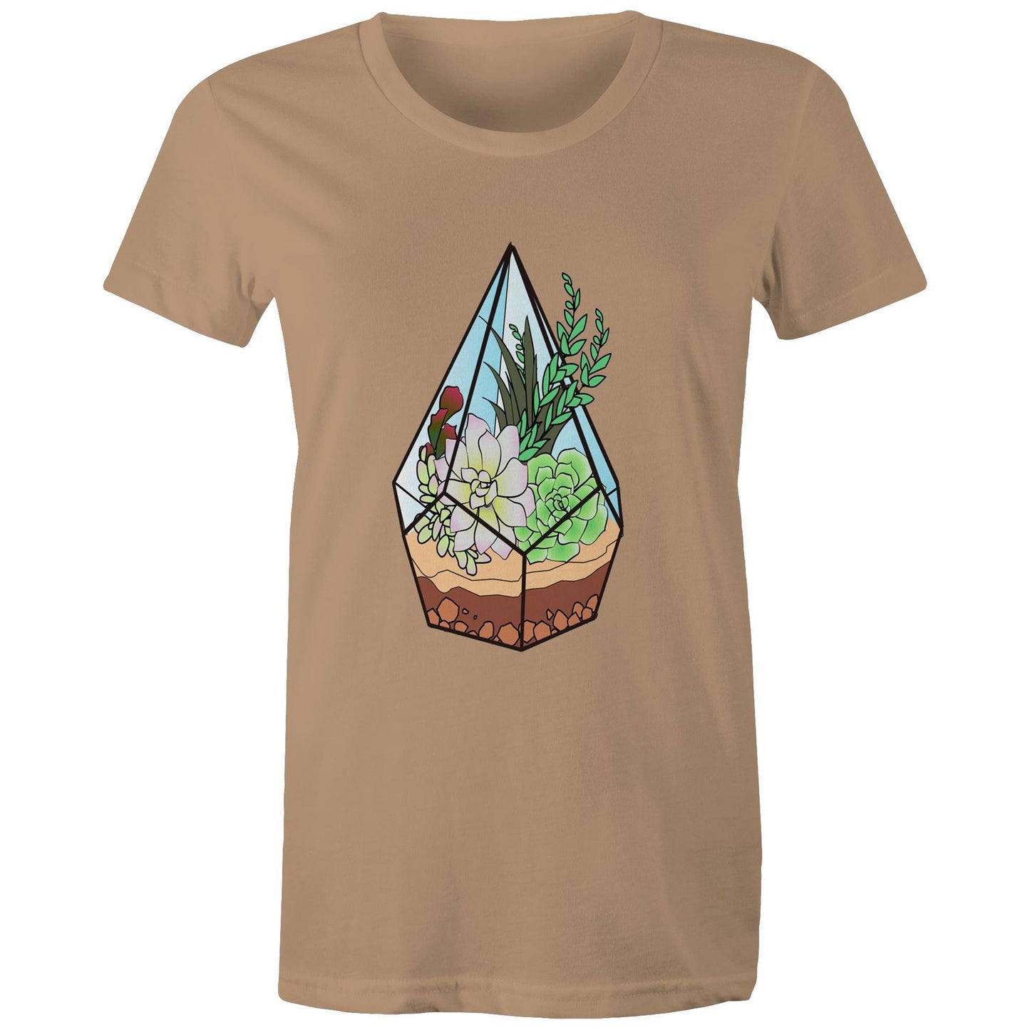 Women's Earthfolk Printed T shirt - Terrarium - The Crescent Moon