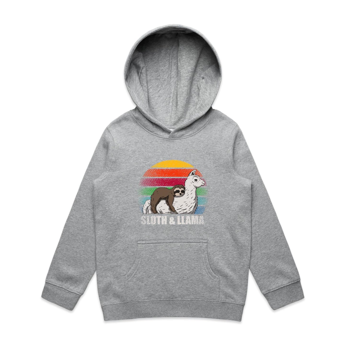Kids Earthfolk Hoodie - Sloth and Llama - The Crescent Moon