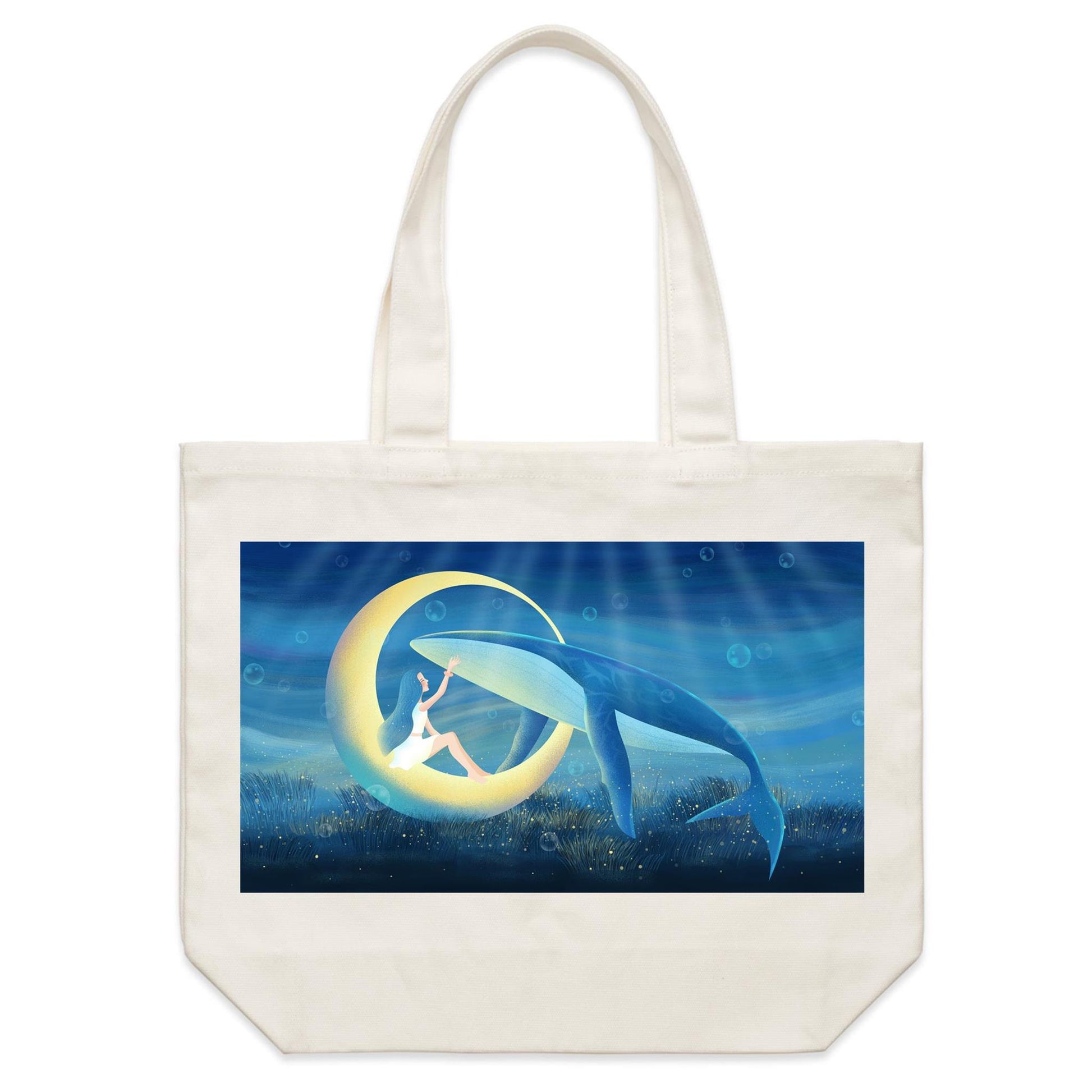 Earthfolk Canvas Tote Bag - Healing Oceans - The Crescent Moon