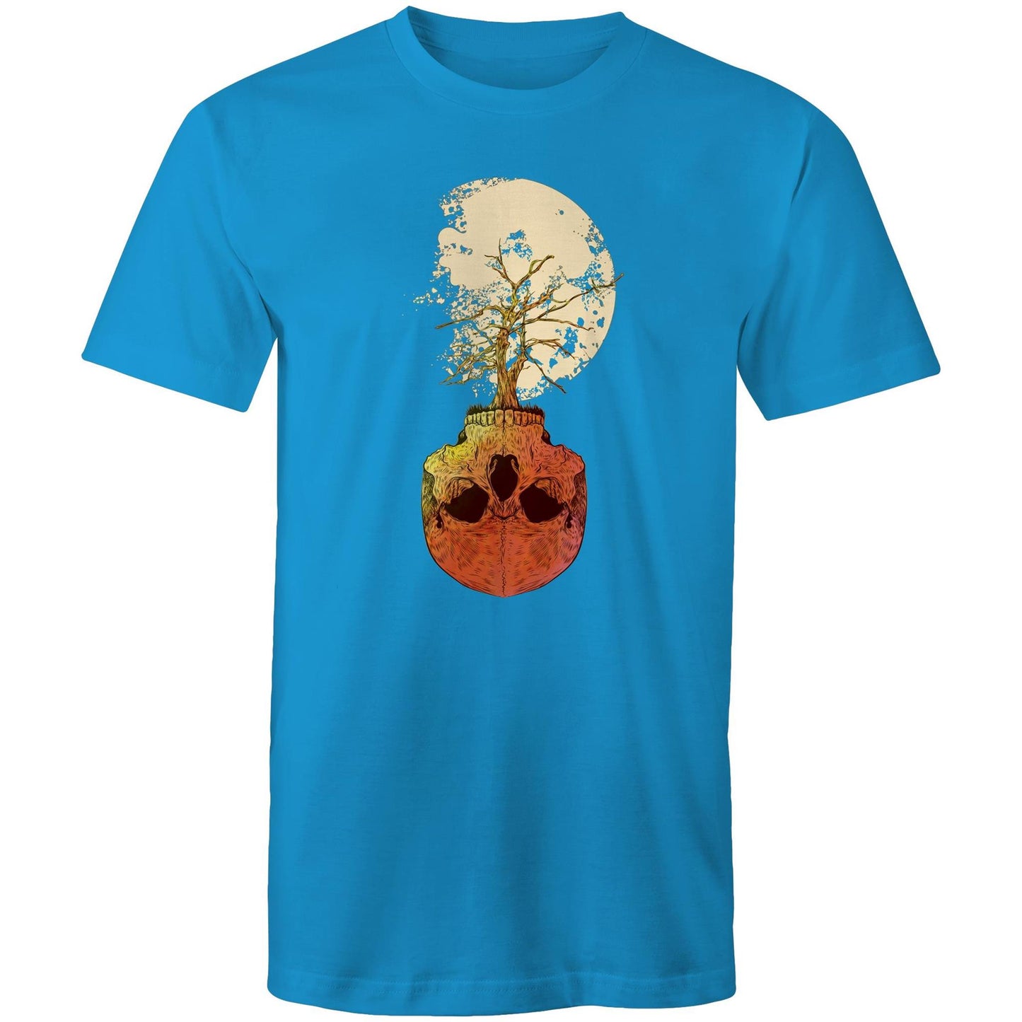 Mens Earthfolk Printed Tshirt - Skull tree - The Crescent Moon