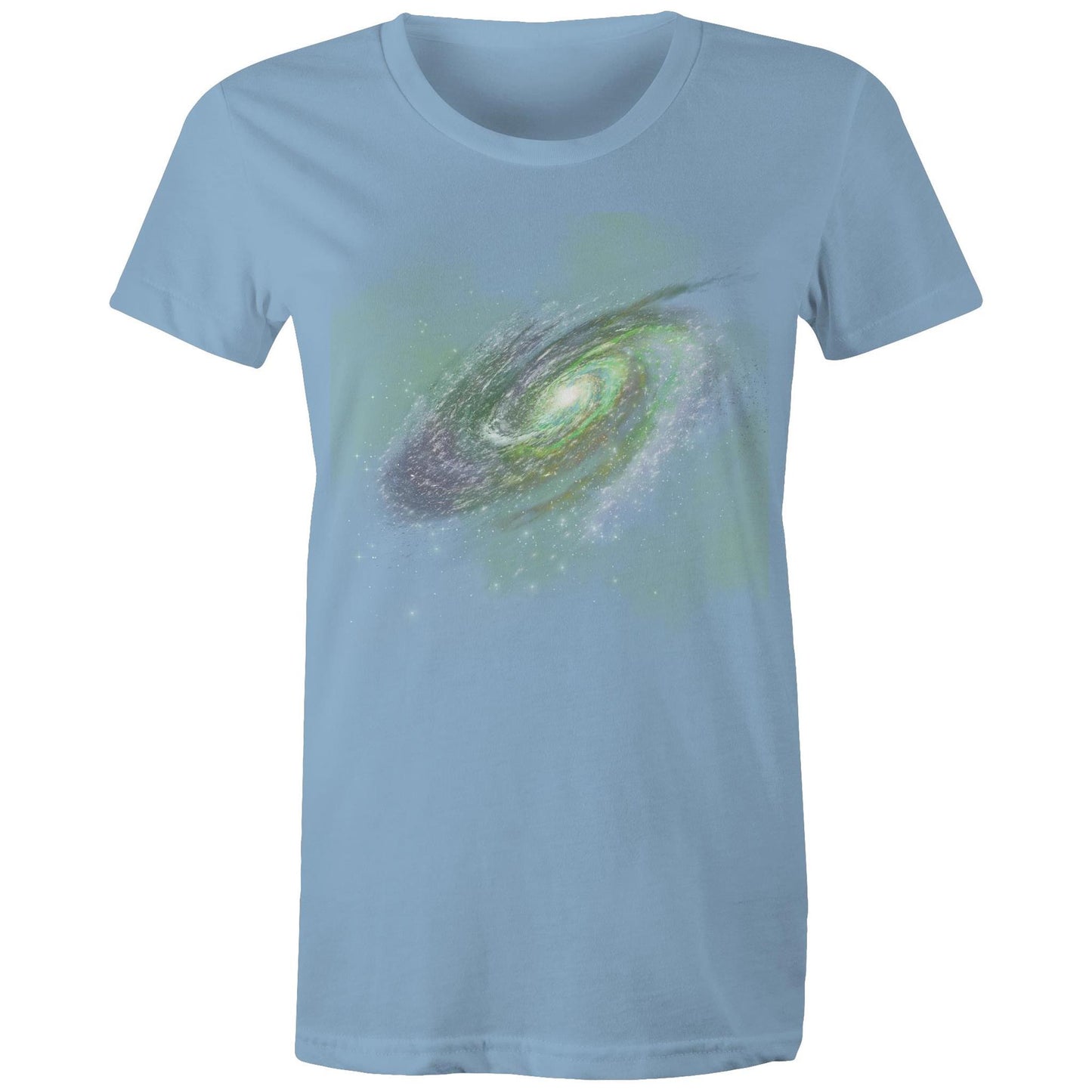 Women's Earthfolk Printed T shirt - Green Galaxy - The Crescent Moon