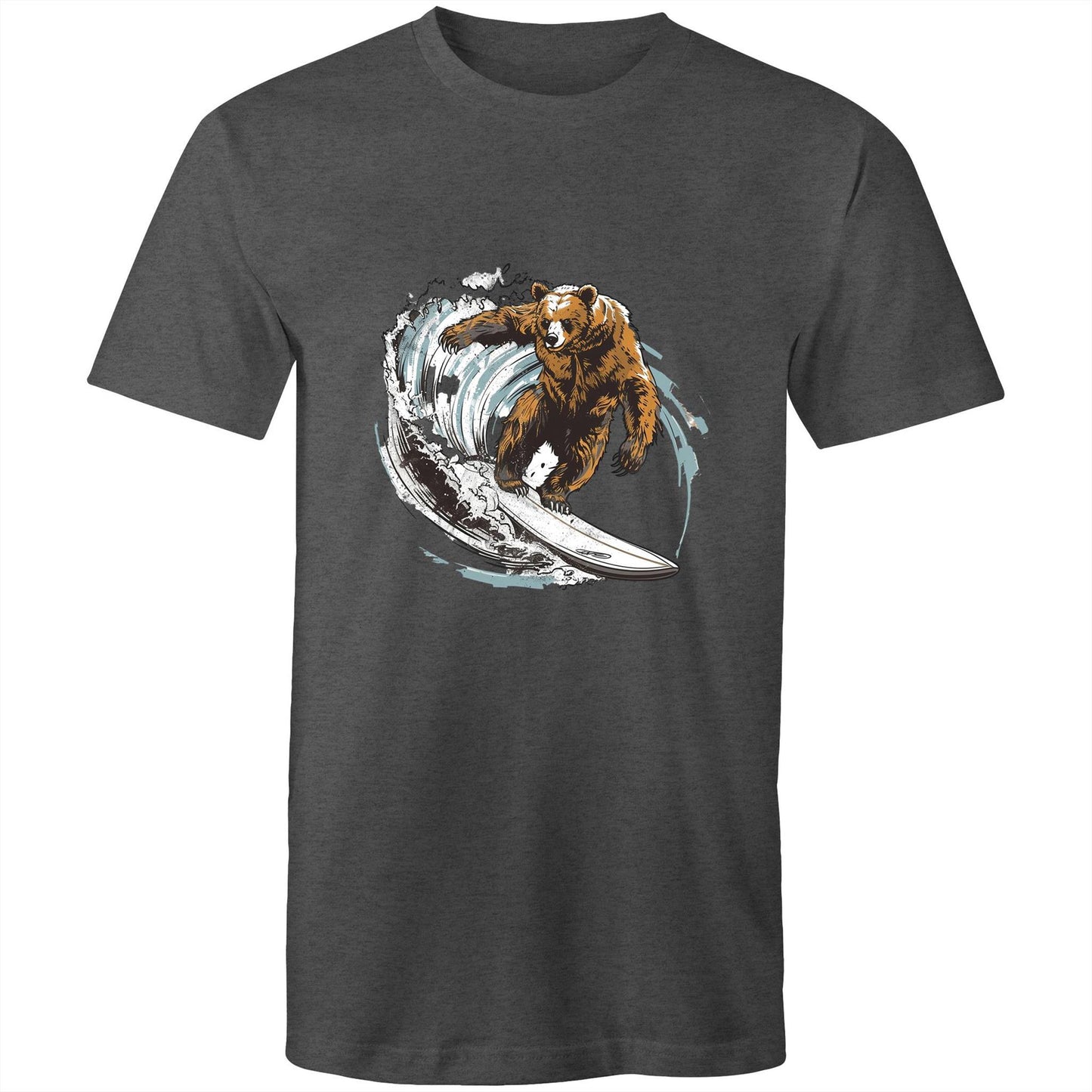 Men's Earthfolk T shirt - Grizzly Surfer - The Crescent Moon