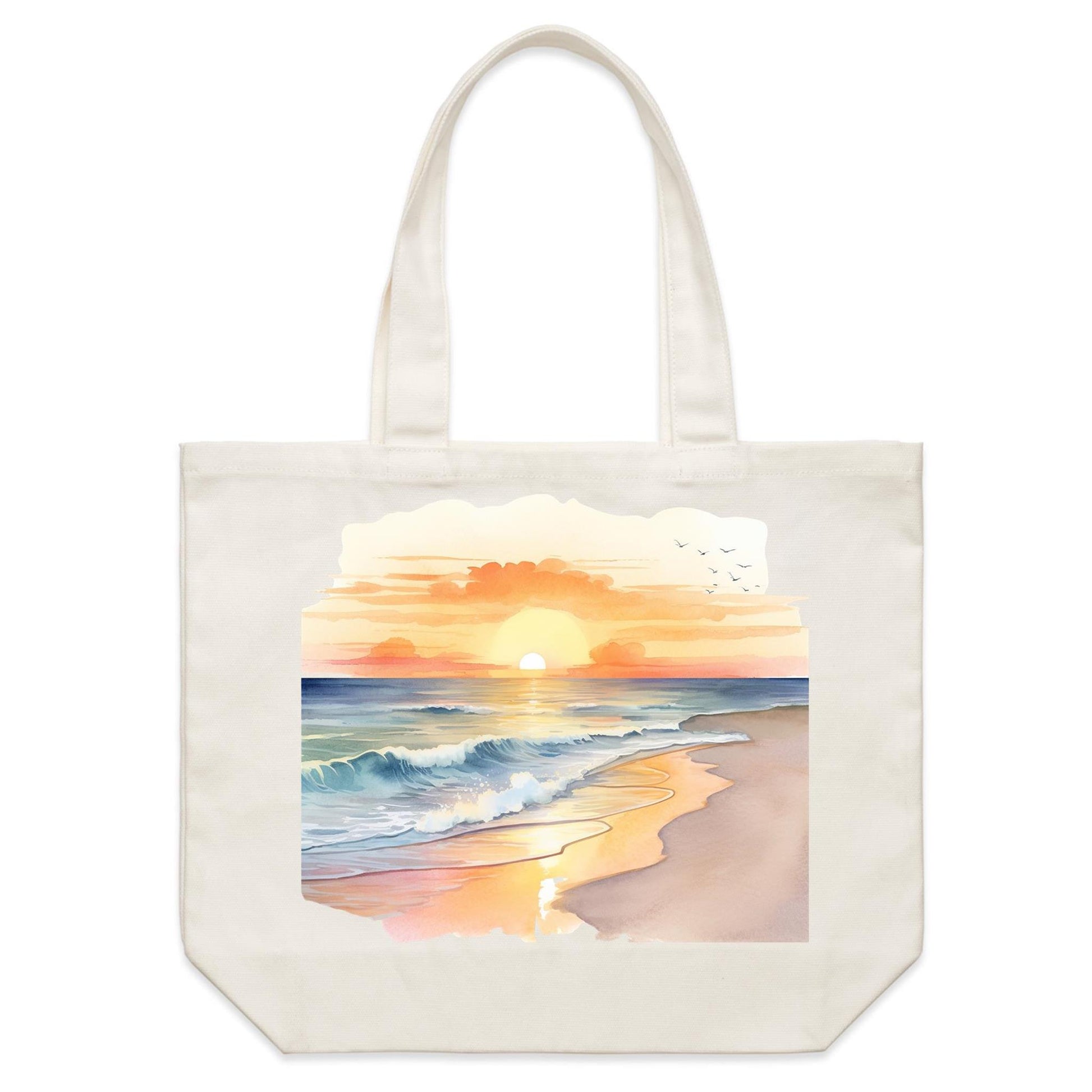 Earthfolk Canvas Tote Bag - Water Colour Sunset - The Crescent Moon