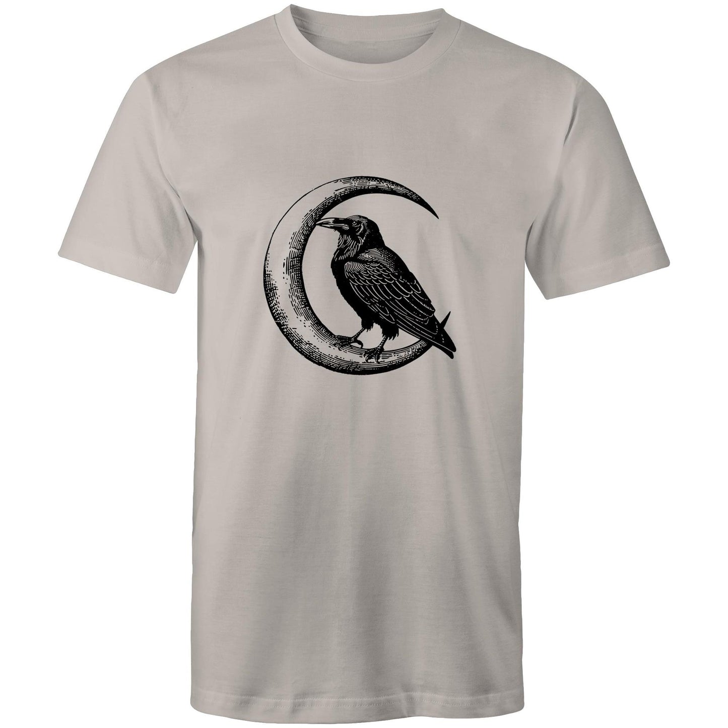 Men's Earthfolk Printed T shirt - Crow and Moon - The Crescent Moon