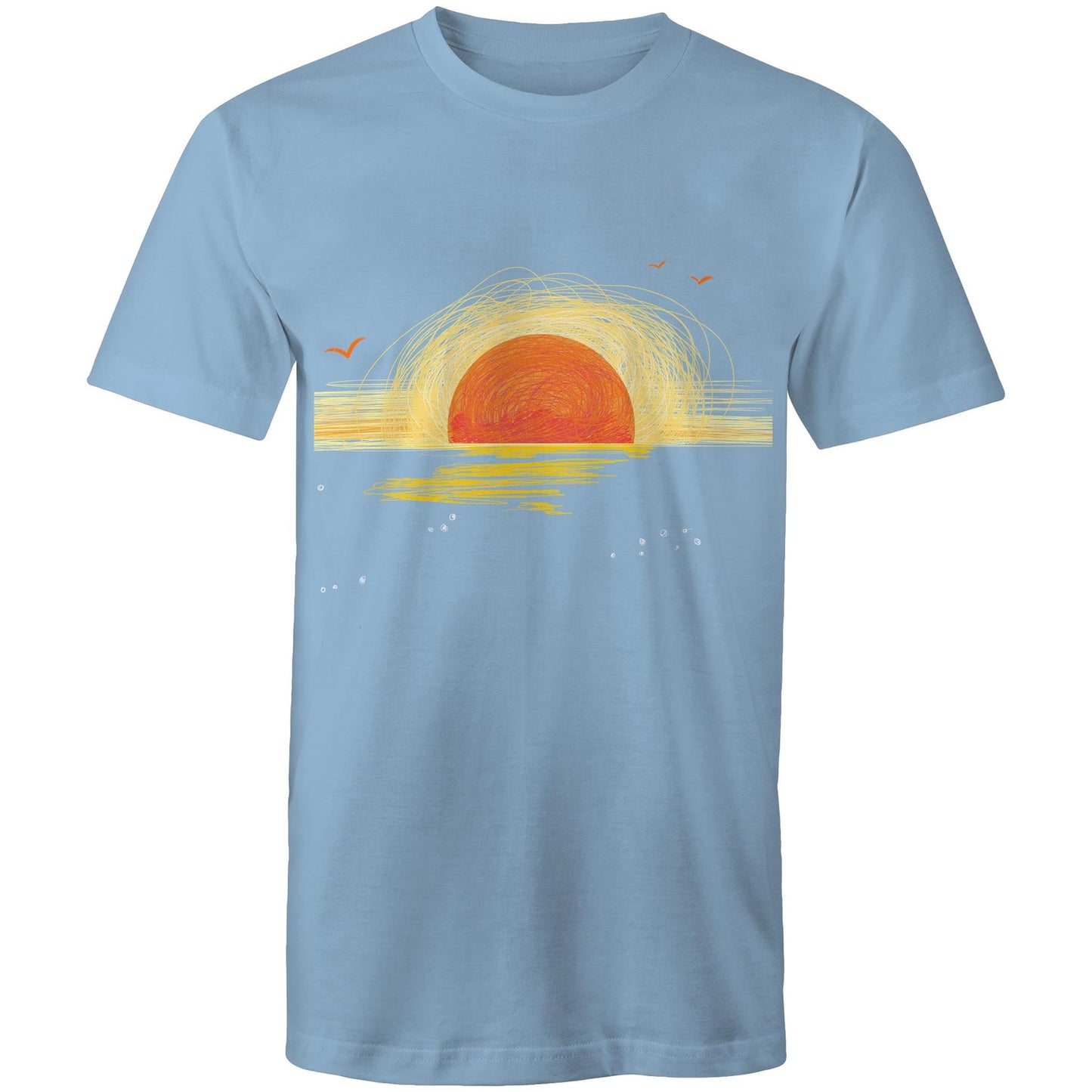 Earthfolk Printed T Shirt - Mens Relaxed Fit - Sunrise Sketch - The Crescent Moon