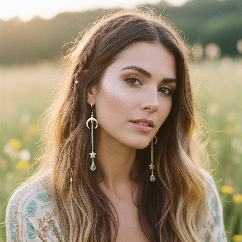 Sterling Silver Rainbow Moonstone Earrings