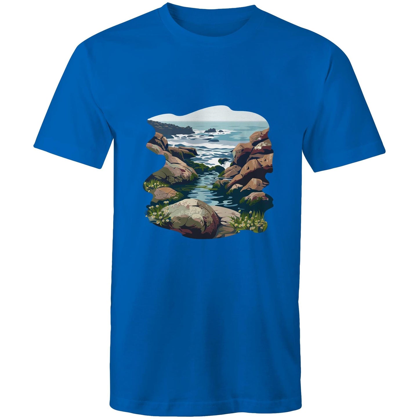 Earthfolk Printed T shirt - Mens Relaxed Fit - Rock Pool Rambles - The Crescent Moon