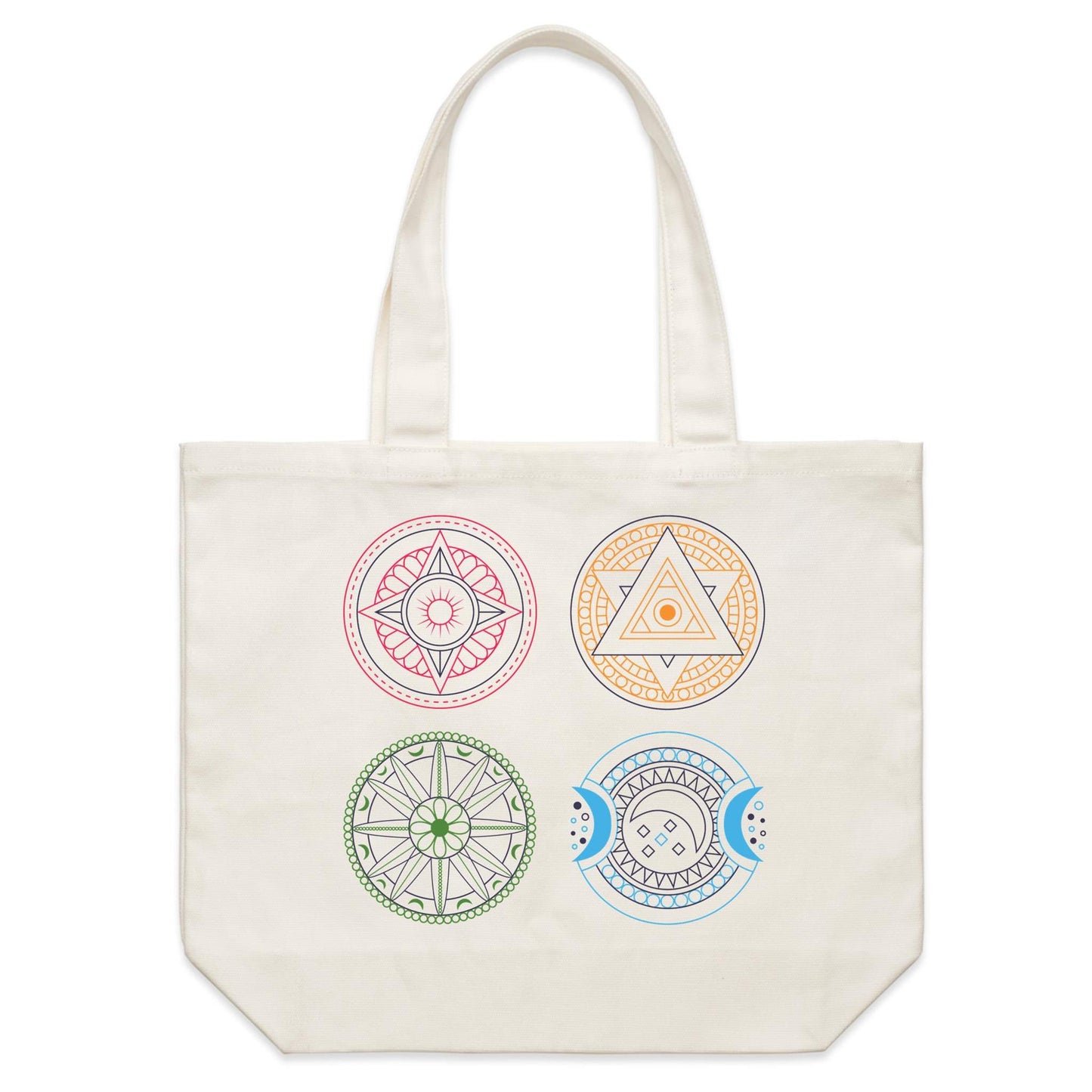Earthfolk Canvas Tote Bag - Esoteric Mandala - The Crescent Moon
