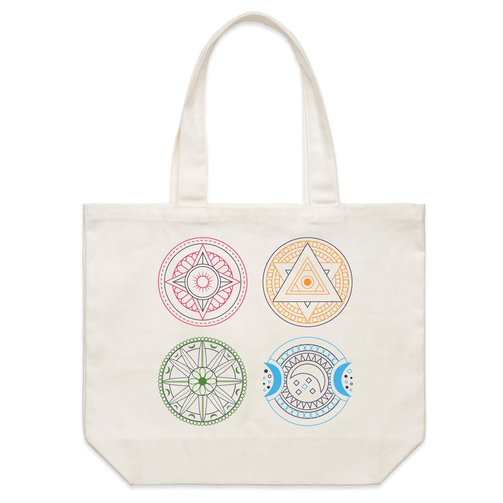 Earthfolk Canvas Tote Bag - Esoteric Mandala - The Crescent Moon