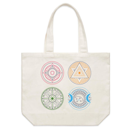 Earthfolk Canvas Tote Bag - Esoteric Mandala - The Crescent Moon