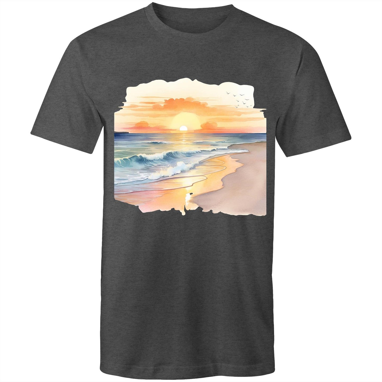 Men's Earthfolk Printed T shirt - Water colour Sunset - The Crescent Moon