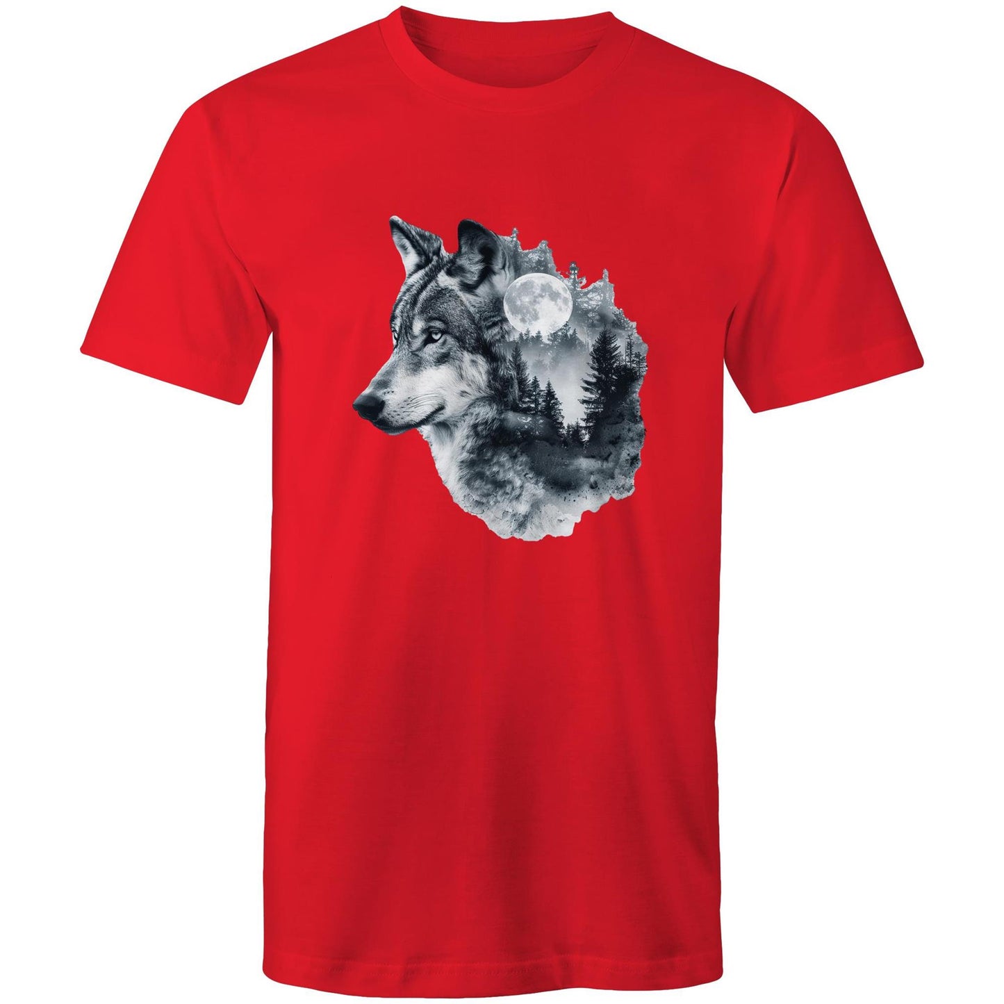 Men's Earthfolk T shirt - Howl of the Moon - The Crescent Moon