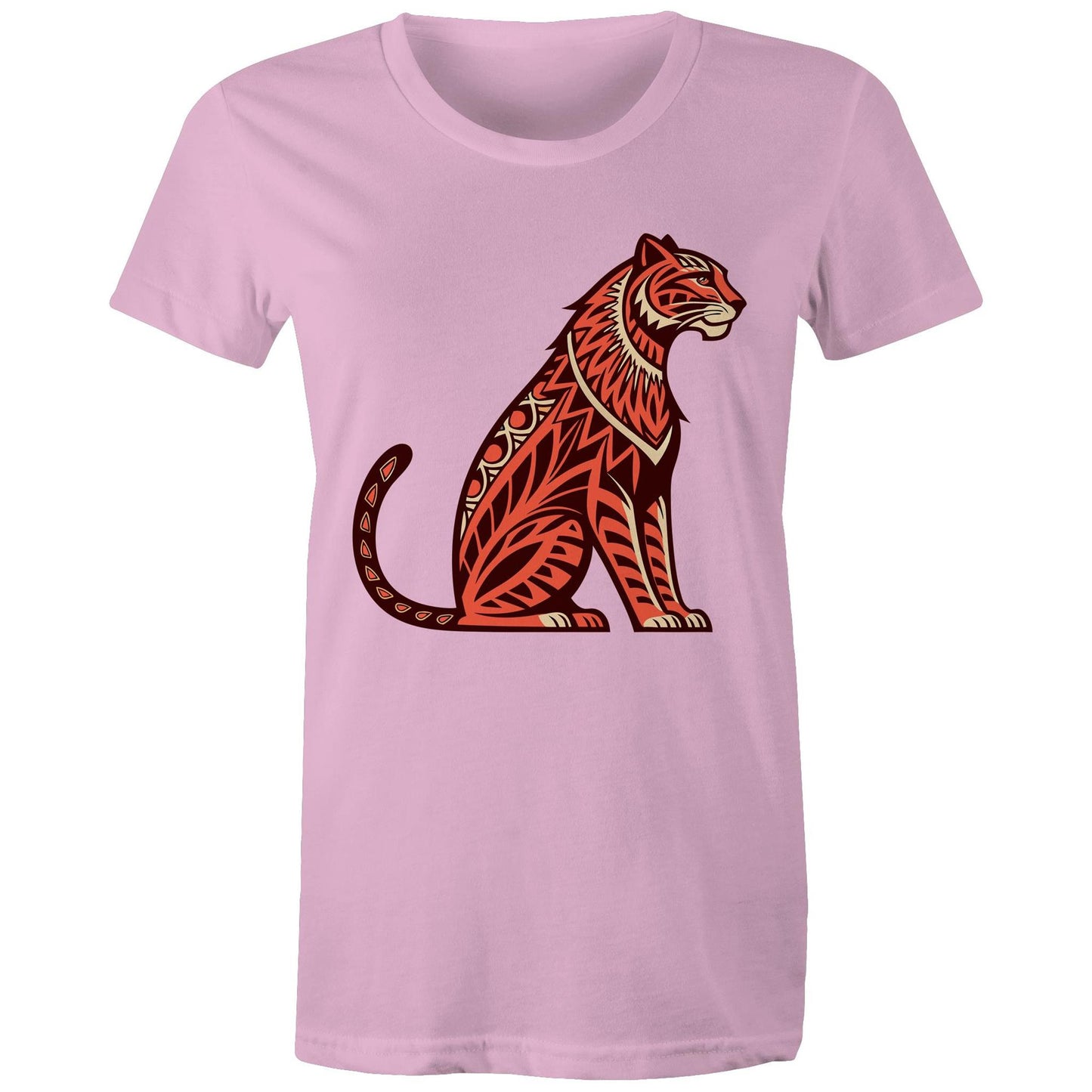 Women's Earthfolk Printed T shirt - Tribal Tiger - The Crescent Moon