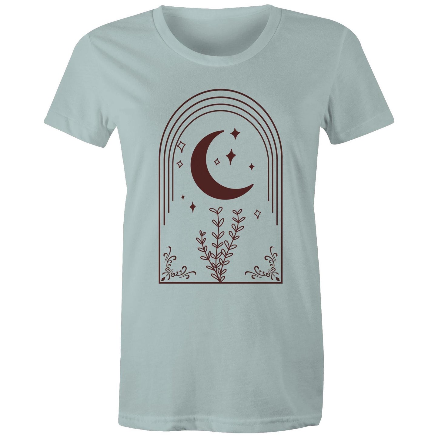 Women's Earthfolk T shirt - Moon Arch - The Crescent Moon