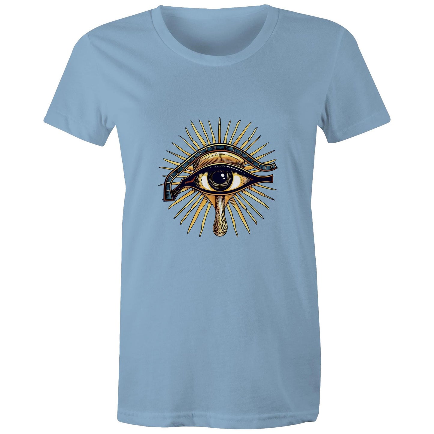 Women's Earthfolk T shirt - Eye of Horus - The Crescent Moon