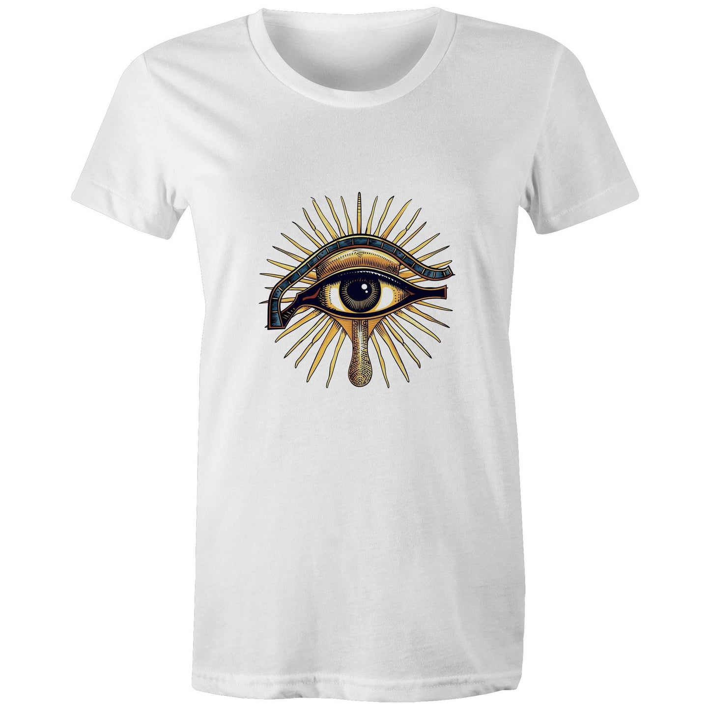 Women's Earthfolk T shirt - Eye of Horus - The Crescent Moon