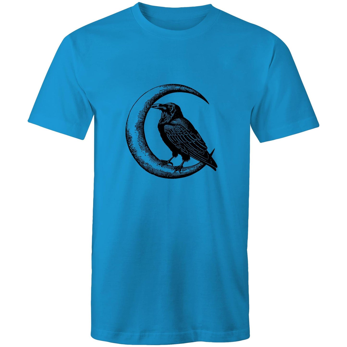 Men's Earthfolk Printed T shirt - Crow and Moon - The Crescent Moon