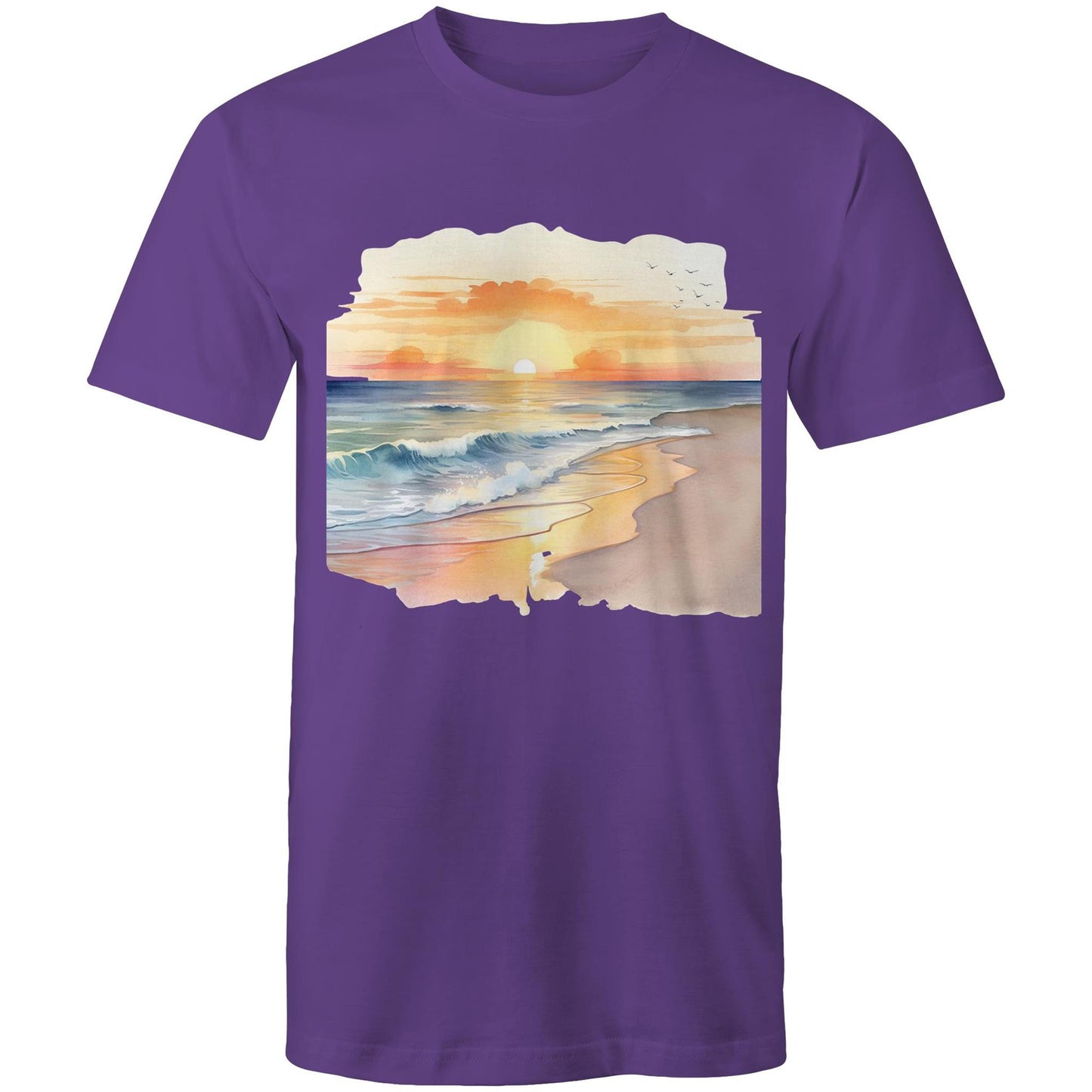 Men's Earthfolk Printed T shirt - Water colour Sunset - The Crescent Moon