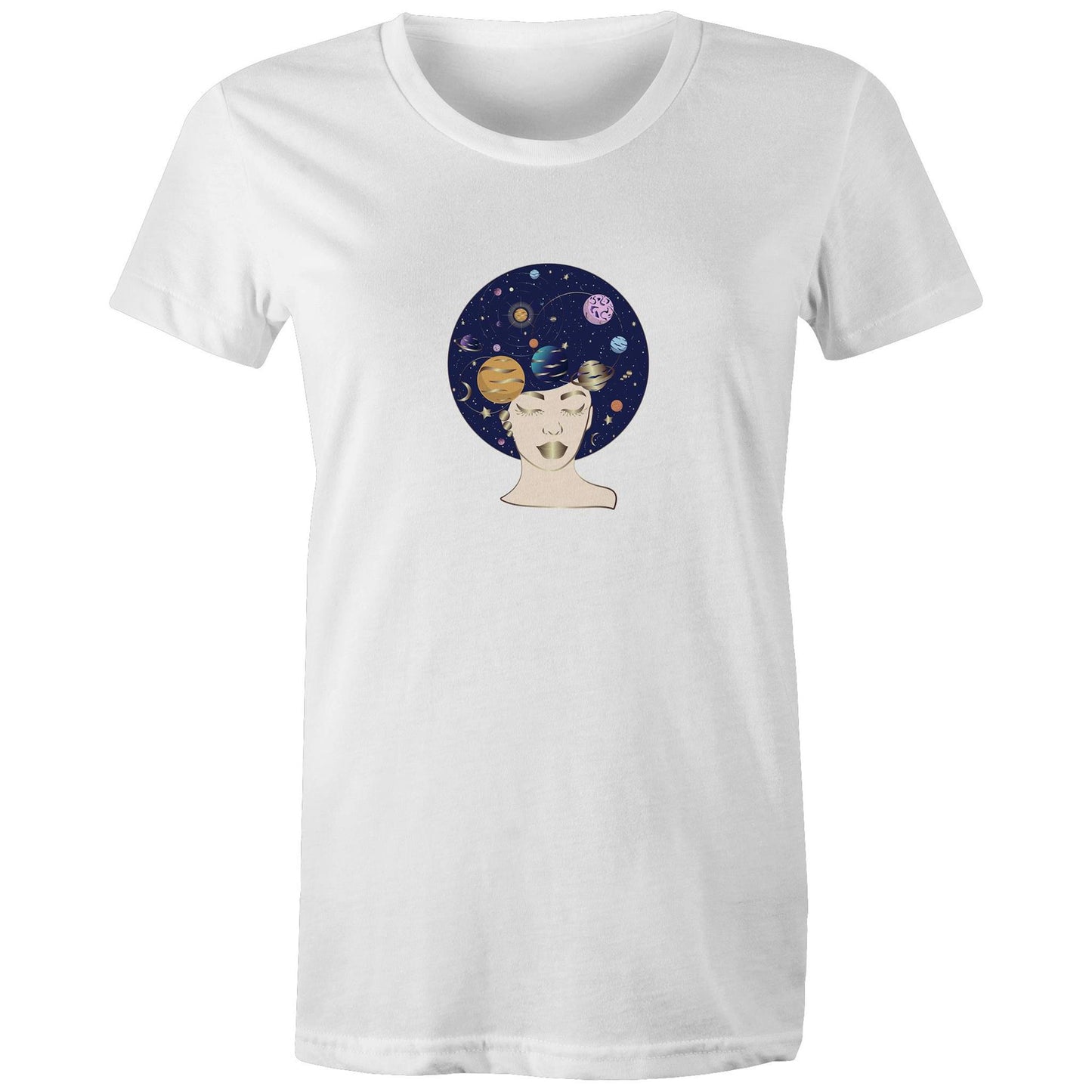 Women's Earthfolk Printed T shirt - Lady of the Galaxy