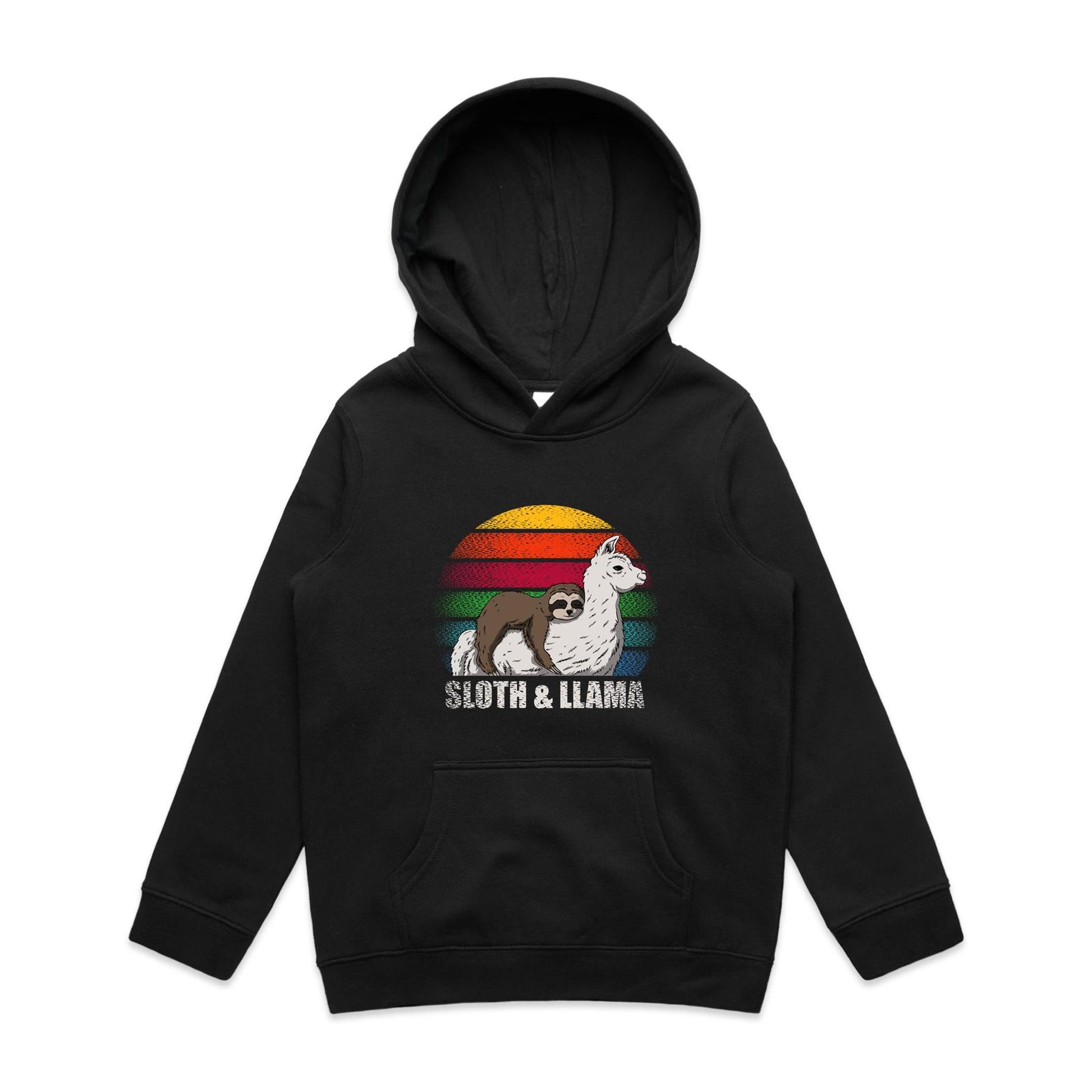 Kids Earthfolk Hoodie - Sloth and Llama - The Crescent Moon