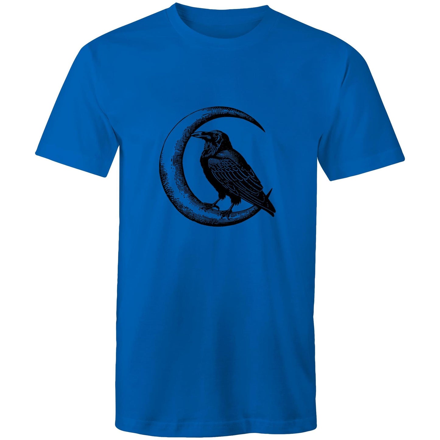 Men's Earthfolk Printed T shirt - Crow and Moon - The Crescent Moon