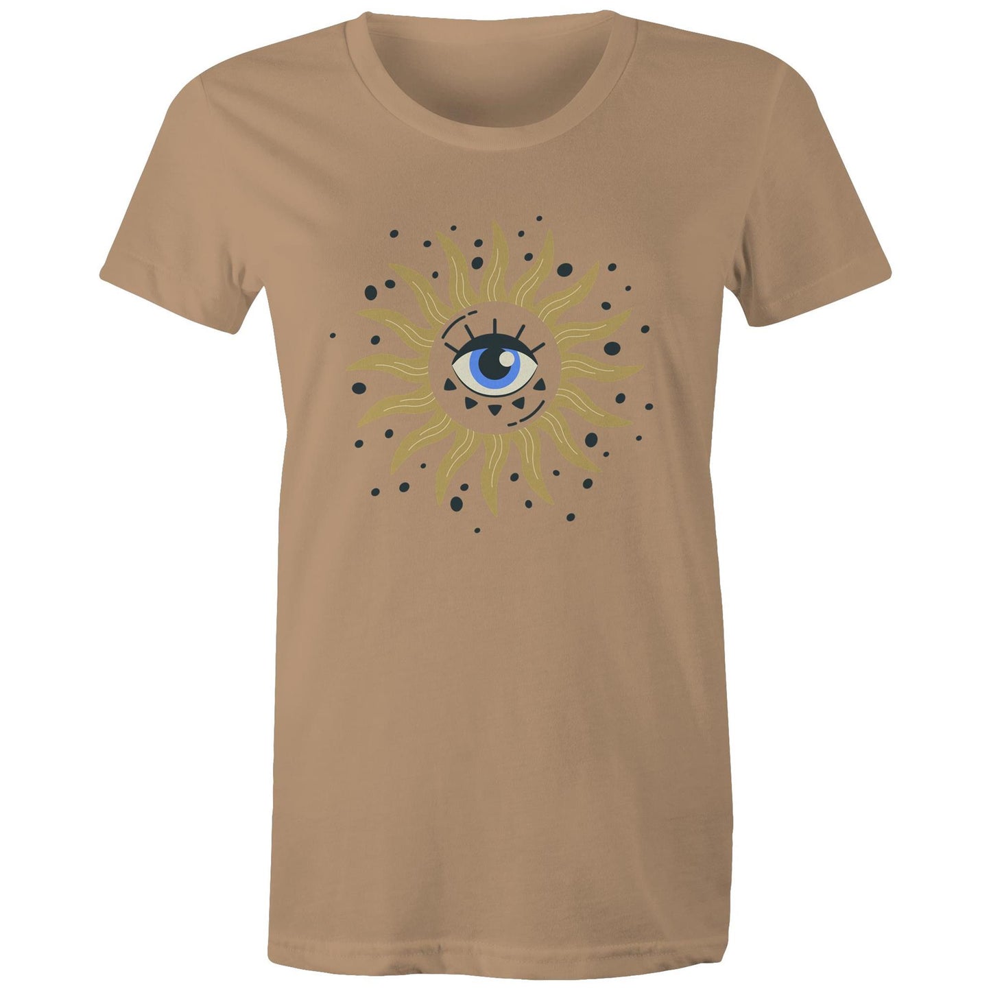 Women's earthfolk T shirt - Eye to the Soul - The Crescent Moon