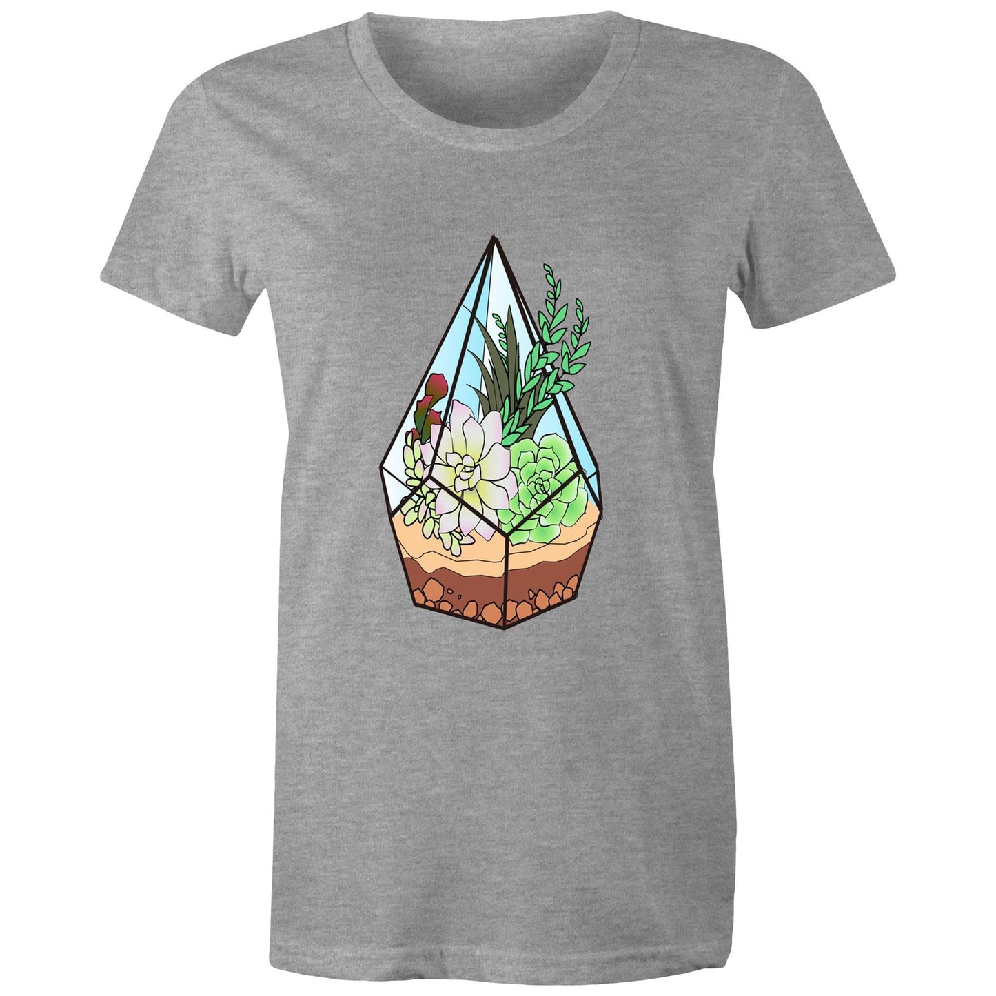 Women's Earthfolk Printed T shirt - Terrarium - The Crescent Moon