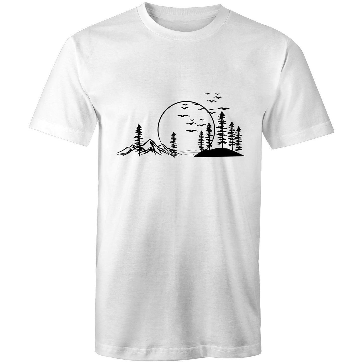 Men's Earthfolk T shirt - Nature in Monochrome - The Crescent Moon