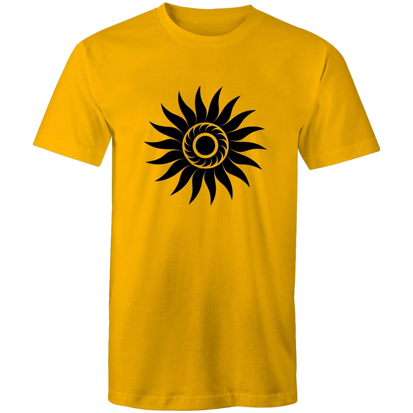Men's Earthfolk T shirt - Spiral Sun - The Crescent Moon