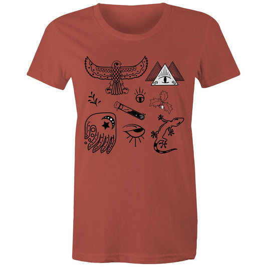 Women's Earthfolk Printed T shirt - Mystic - The Crescent Moon
