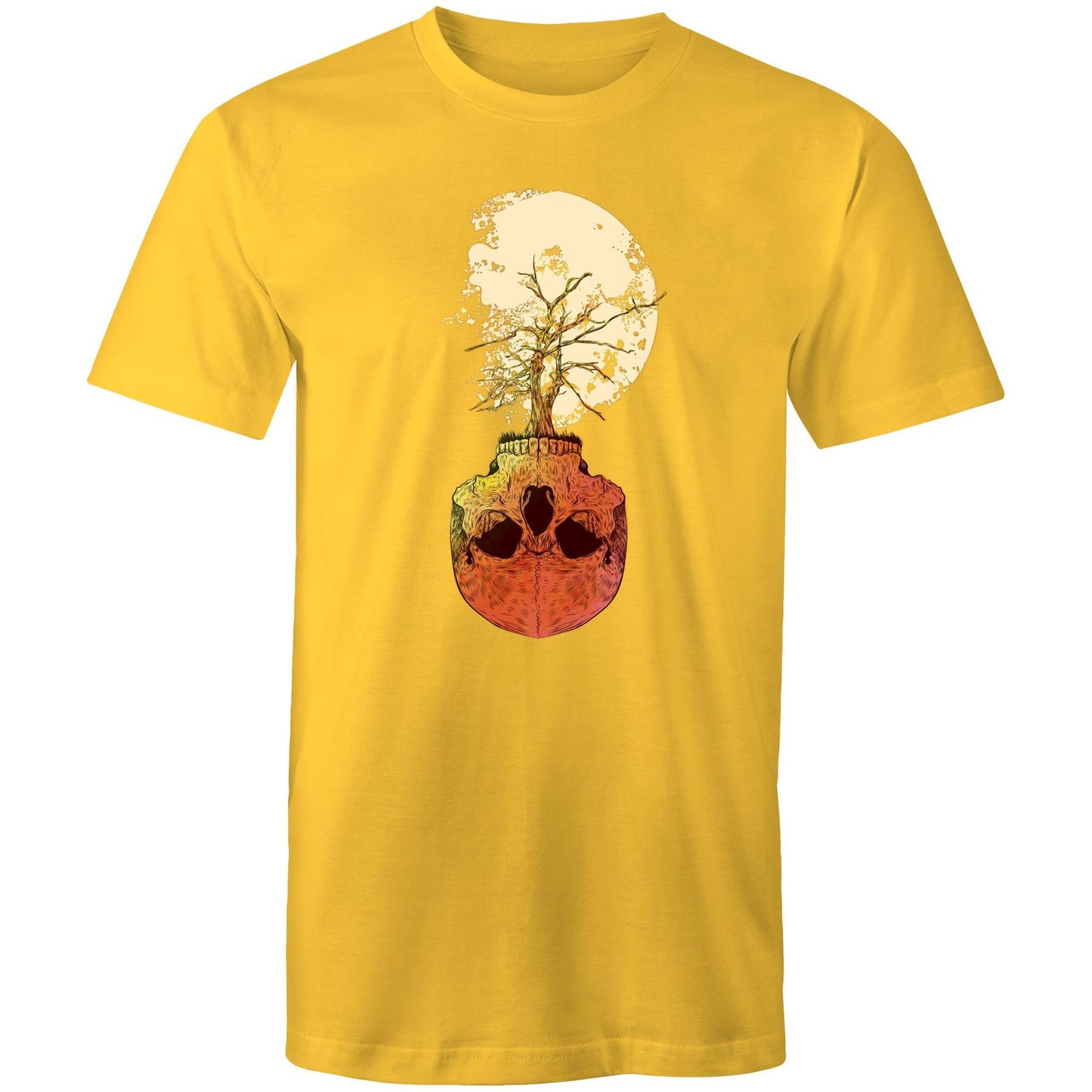 Mens Earthfolk Printed Tshirt - Skull tree - The Crescent Moon