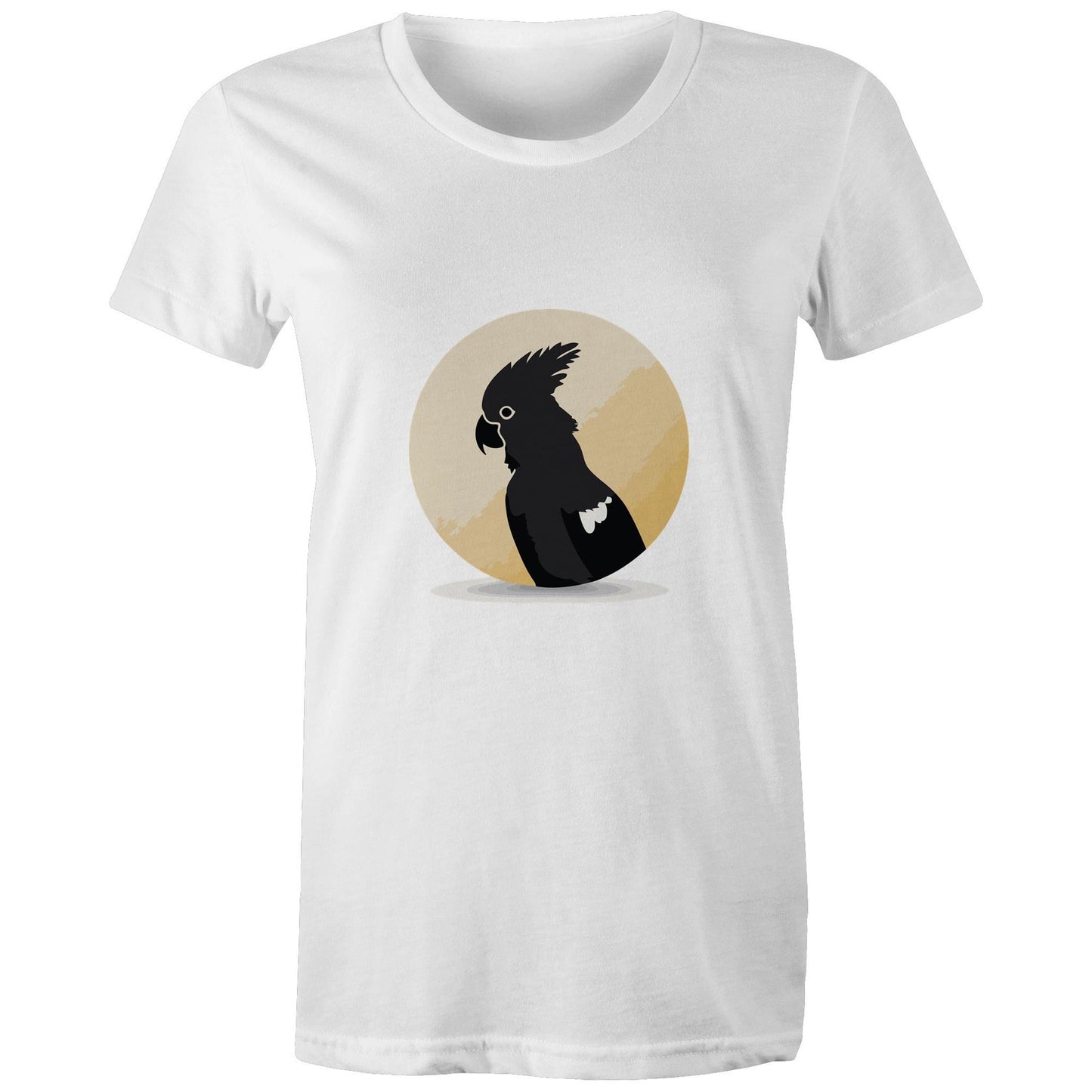 Women's Earthfolk T shirt - Black Cockatoo - The Crescent Moon