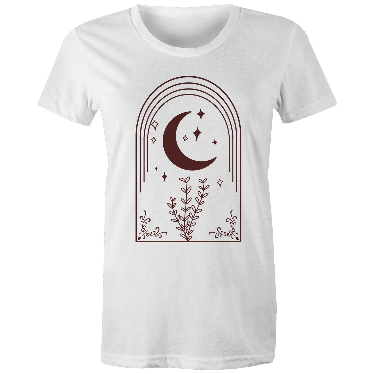 Women's Earthfolk T shirt - Moon Arch - The Crescent Moon