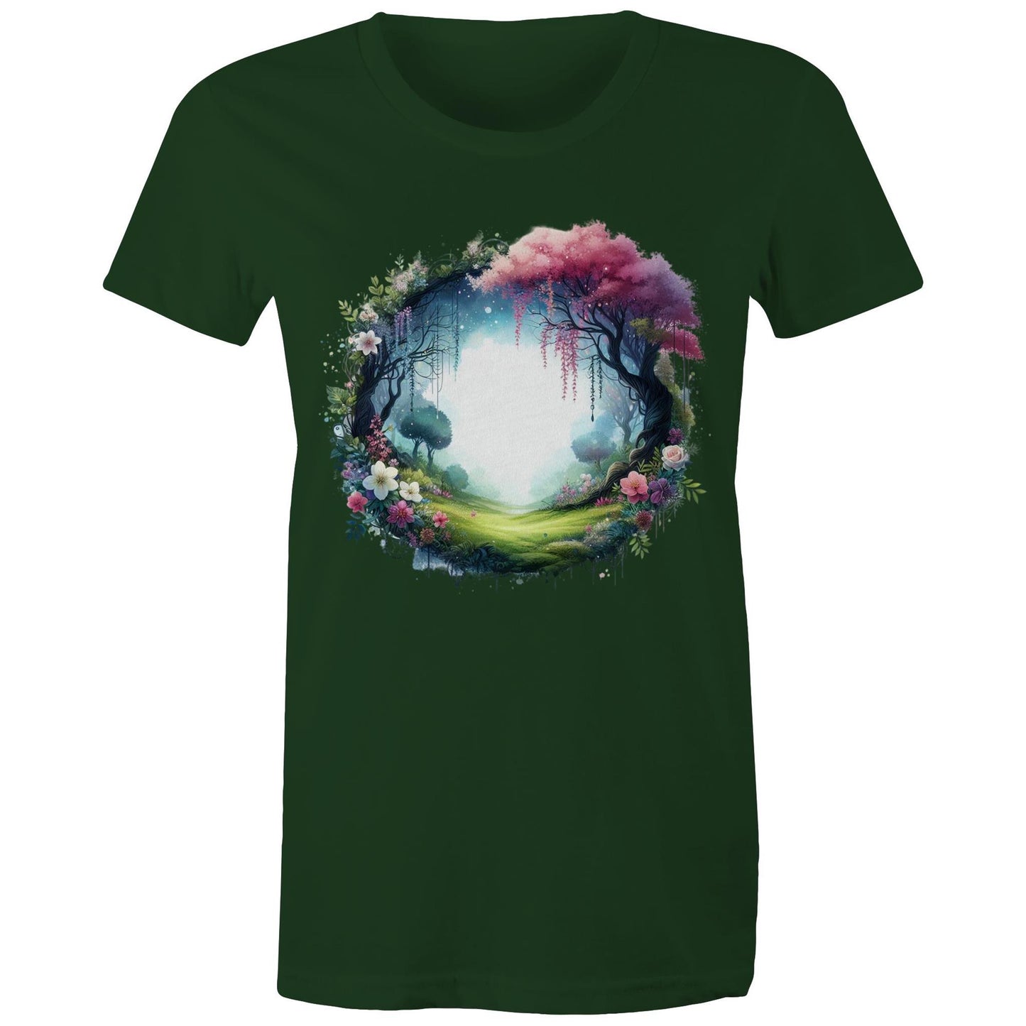 Women's Earthfolk Printed T shirt - Magickal Portal - The Crescent Moon