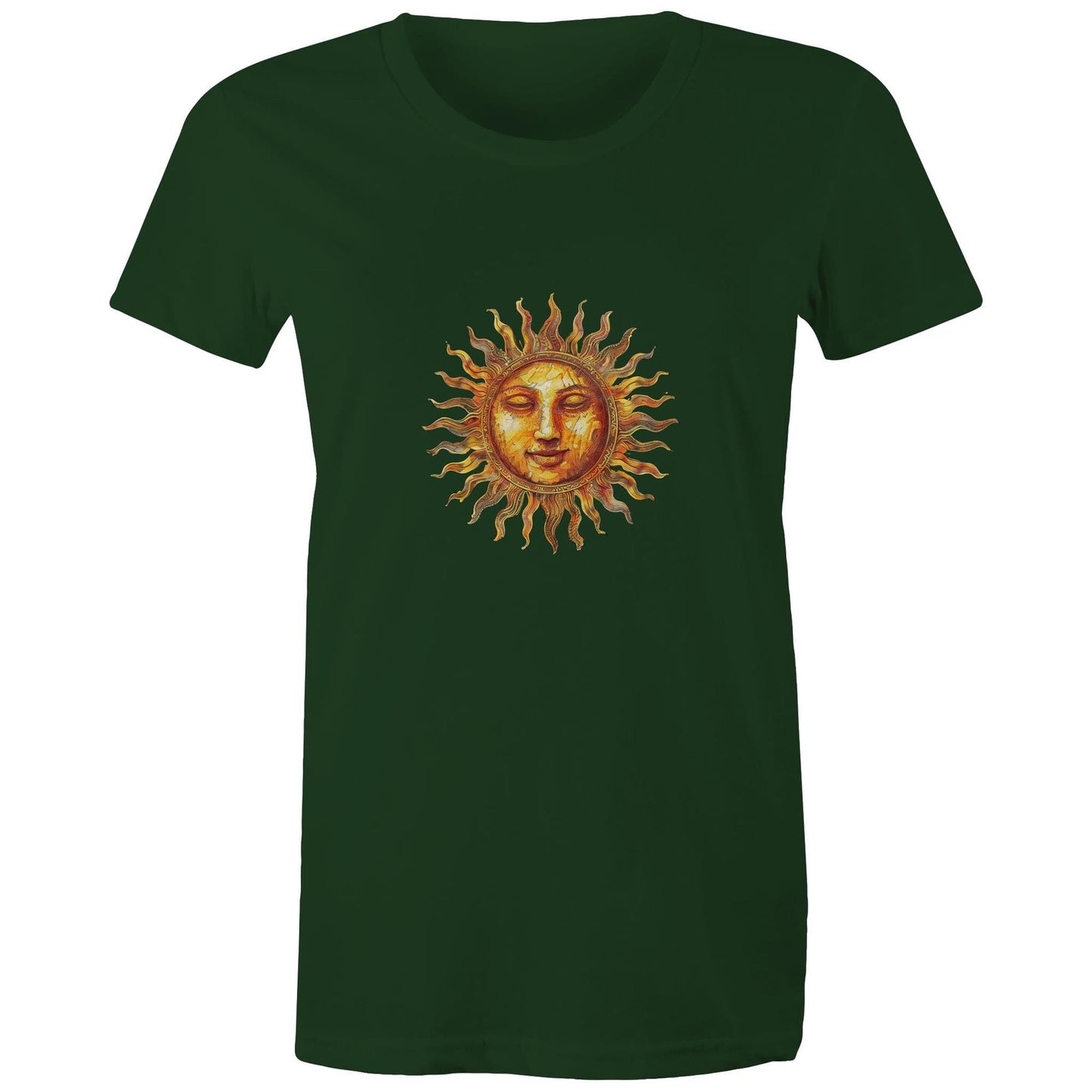 Earthfolk Printed T shirt - Women's Relaxed Fit - Majestic Sun - The Crescent Moon