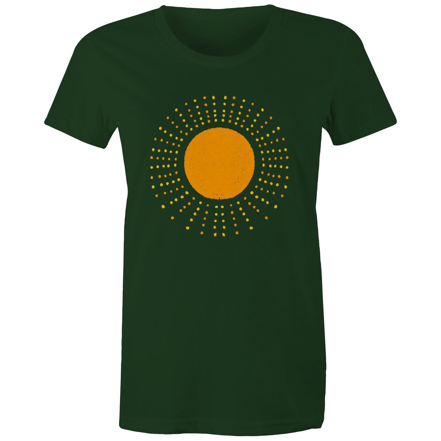 Women's Earthfolk T shirt - Golden Rays - The Crescent Moon