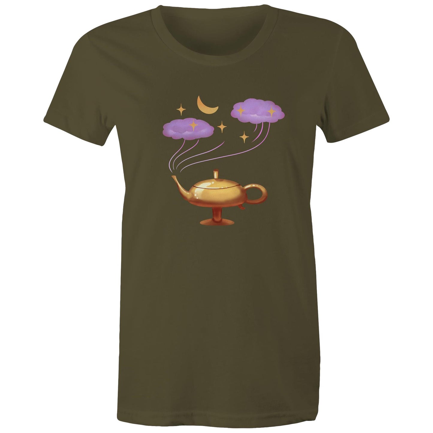 Women's Earthfolk T shirt - 3 Wishes - The Crescent Moon