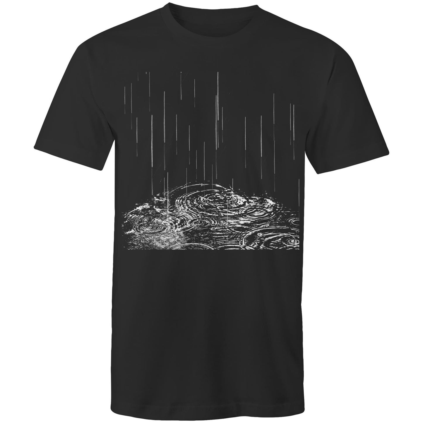 Men's Earthfolk Printed T shirt - Rain Drops - The Crescent Moon
